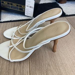 White and nude heels